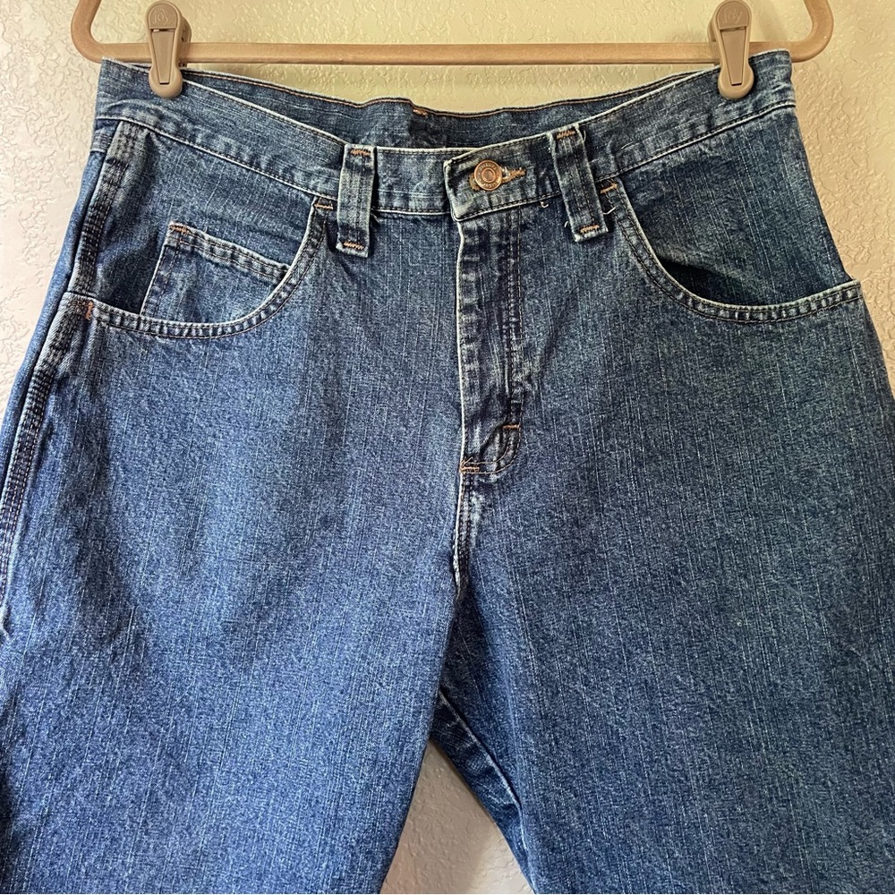 Wrangler Mens 33 Denim Carpenter Jorts Bermuda Shorts Baggy High Rise Blokette - Picture 2 of 10